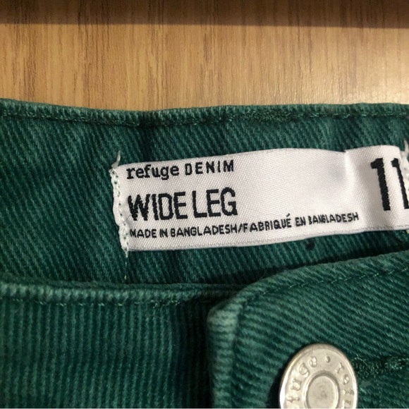refuge DENIM Green Wide Leg Jeans - Picture 5 of 8